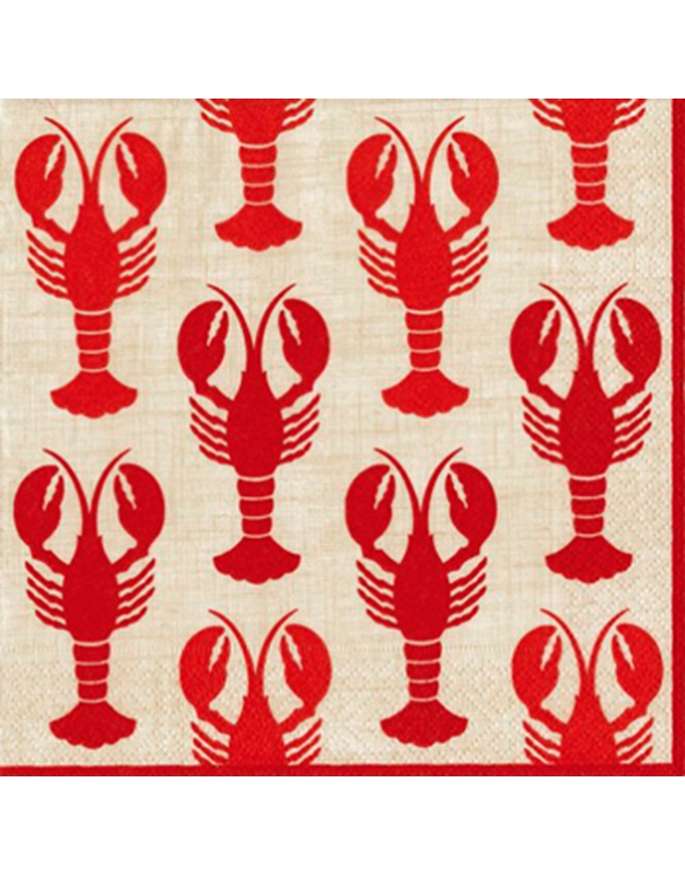 Σετ Χαρτοπετσέτες 20 Τεμαχίων 16.5cm x 16.5cm Lobsters Caspari