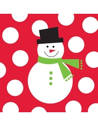 Χριστουγεννιάτικο Σετ Χαρτοπετσέτες 100 Τεμαχίων 16.5cm x 16.5cm ''Snowman Dots'' Creative Converting