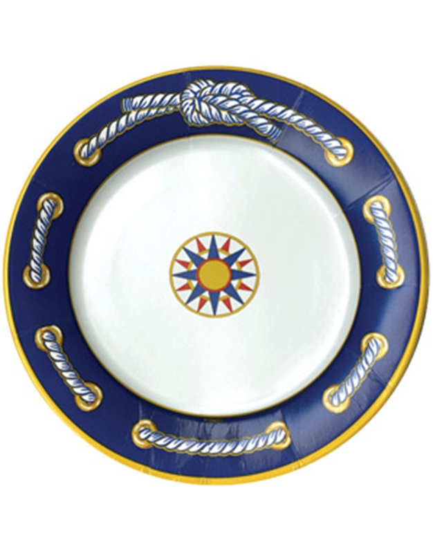 Σετ Πιάτων 8 Τεμαχίων για Φαγητό ''Navy Blue"  26.7 cm Caspari