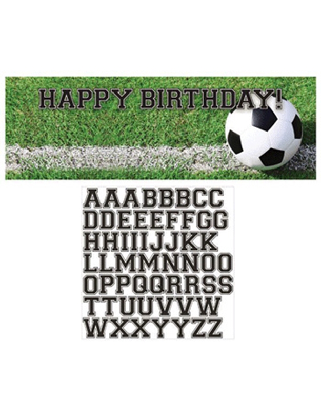 Banner "Sports Fanatic Soccer"/"Happy Birthday"