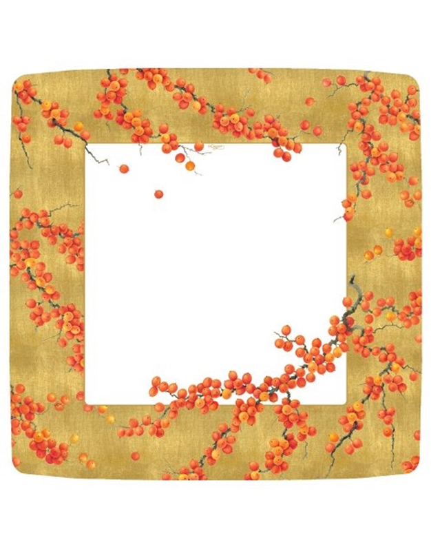 Χριστουγεννιάτικο Σετ Πιάτων 8 Τεμαχίων για Γλυκό ''Berry Branches Gold'' 17.8 cm Caspari