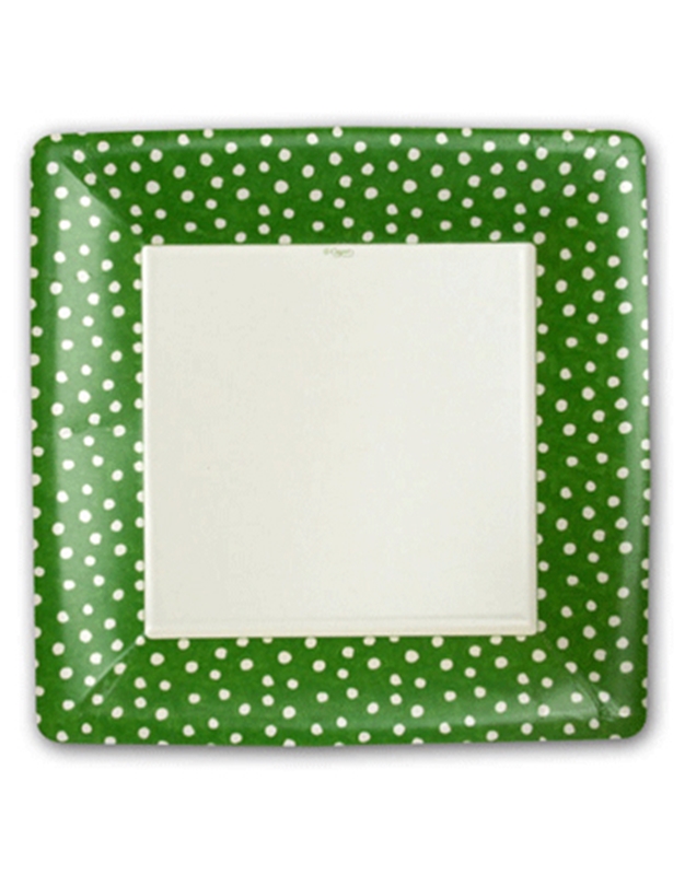 Χριστουγεννιάτικο Σετ Πιάτων 8 Τεμαχίων για Φαγητό ''Small Dots Green'' 25.4 cm Caspari