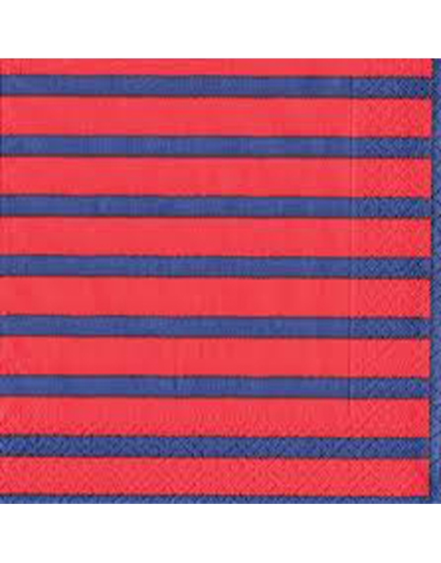 Σετ Χαρτοπετσέτες 20 Τεμαχίων 16.5cm x 16.5cm ''Red/Blue Bretagne'' Caspari