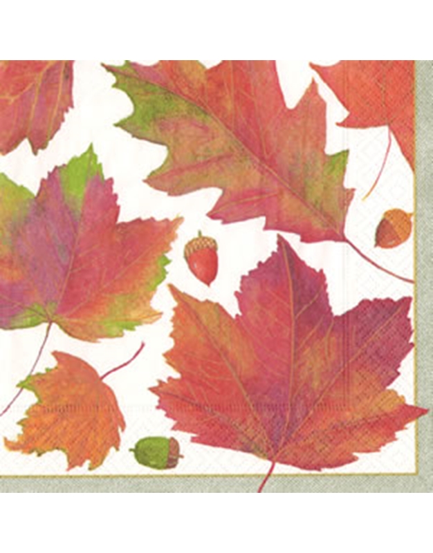 Xαρτοπετσέτες "Ιvory Watercolor Leaves" 12.5cm x 12.5cm Caspary (20 τεμάχια)