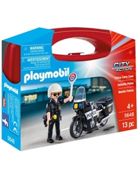 Playmobil Βαλιτσάκι Αστυνόμος Με Μοτοσικλέτα "5648"