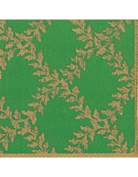 Χριστουγεννιάτικες Χαρτοπετσέτες "Green Acanthus Trellis" Caspari 16.5cm x 16.5cm (20 τεμάχια)