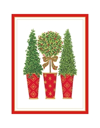 Xριστουγεννιάτικη Κάρτα "Topiaries" Caspari