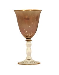 Ποτήρι Νερού Kαφέ Γυάλινο "Goblet Gold Rim Marrone" (18 cm)
