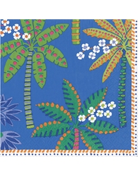 Χαρτοπετσέτες "Blue Paradise Palms" 12.5cm x 12.5cm Caspari (20 τεμάχια)