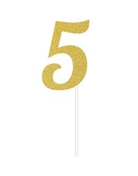 Διακοσμητικό Τούρτας Χρυσό Νούμερο 5 Glitter Creative Converting