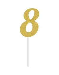 Διακοσμητικό Τούρτας Χρυσό Νούμερο 8 Glitter Creative Converting