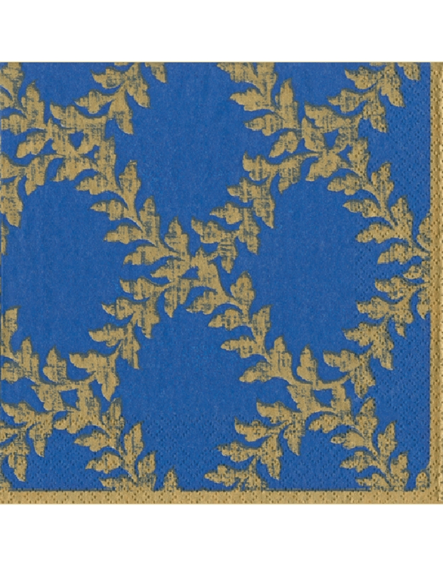 Xριστουγεννιάτικες Χαρτοπετσέτες "Blue Acanthus Trellis" Caspari 16.5cm x 16.5cm (20 τεμάχια)