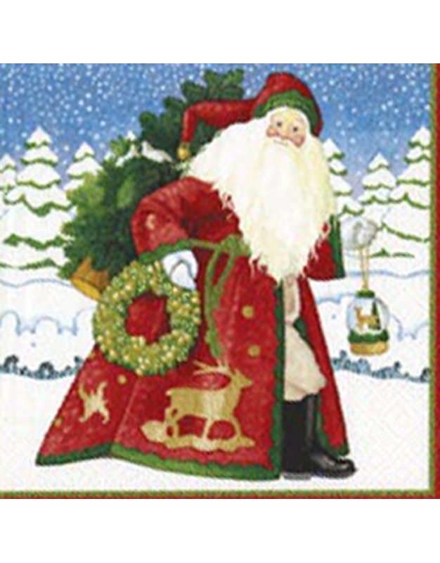 Χριστουγεννιάτικο Σετ Χαρτοπετσέτες 20 Τεμαχίων 12.5cm x 12.5cm ''Snowflake Santa'' 