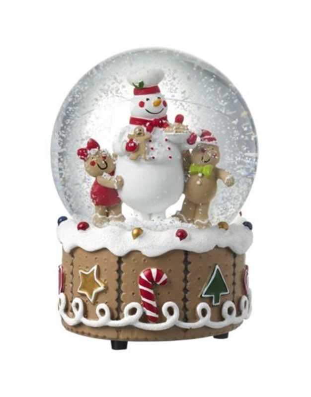 Χριστουγεννιάτικη Γυάλινη Μουσική Χιονόμπαλα "Snowman&Friends" 