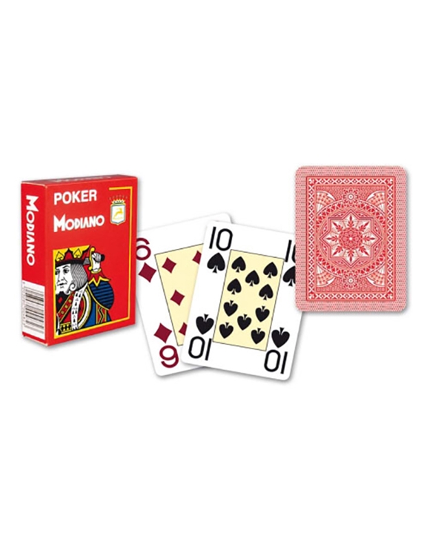 Tράπουλα "Texas Poker 4 Index" Modiano (Kόκκινη) 