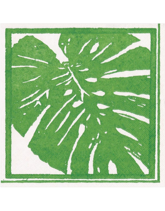 Χαρτοπετσέτες "Green Palm Leaves" 12.5cm x 12.5cm Caspari (20 τεμάχια)