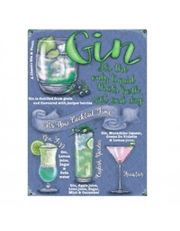 Πινακίδα Μεταλλική Gin Cocktail Medium 