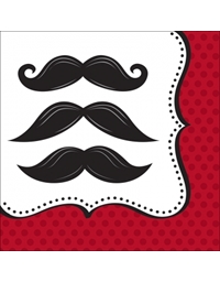 Χαρτοπετσέτες Mεγάλες Mustache Madness 32.7cm x 32.3cm (16 τεμάχια)