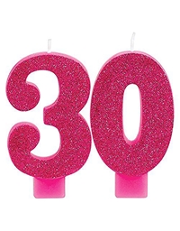 Κεράκι Νούμερο "30" Ροζ Με Χρυσό PIGL30CAND