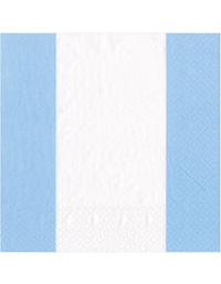 Χαρτοπετσέτες "Light Blue Bandol Stripe" 12.5x12.5 cm Caspari (20 τεμάχια)
