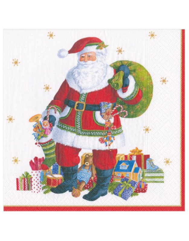 Χριστουγεννιάτικες Χαρτοπετσέτες "Santa Claus Lane" Caspari 12.5cm x 12.5cm (20 τεμάχια)