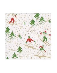 Χριστουγεννιάτικες Χαρτοπετσέτες "White Winter Sports" Caspari 12.5cm x 12.5cm (20 τεμάχια)
