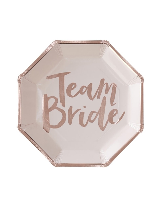 Πιάτα Mεγάλα "Team Bride" Rose Gold TB-632 (8 τεμάχια)