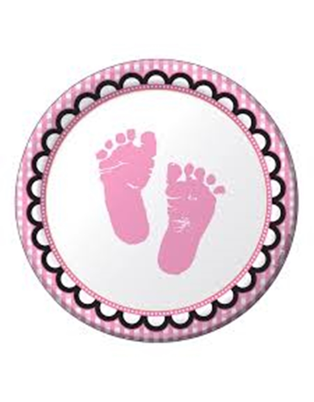Πιάτα Μικρά "Sweet Baby Feet Pink" 18cm Creative Converting (8 τεμάχια)