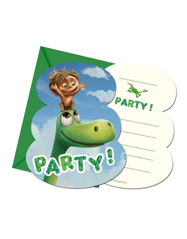 Προσκλήσεις & Φάκελοι "Τhe Good Dinosaur" Disney (6 τεμάχια)