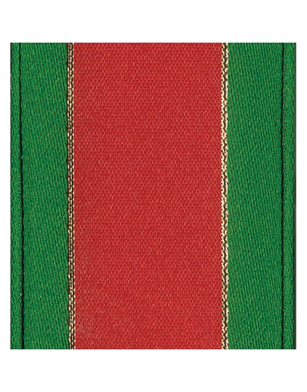 Κορδέλα Περιτυλίγματος "Red Green Border" R928 Caspari
