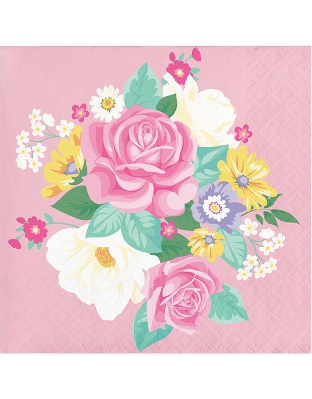 Χαρτοπετσέτες Μικρές "Floral Tea Party" 12.5cm x 12.5cm Creative Converting (16 τεμάχια)