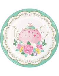 Πιάτα Mικρά "Floral Tea Party" 17cm Creative Converting (8 τεμάχια)