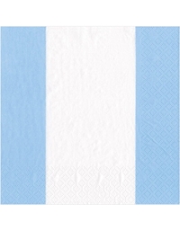 Xαρτοπετσέτες Μεγάλες "Light Blue Bandol Stripe" 16.5x16.5 cm Caspari (20 τεμάχια)