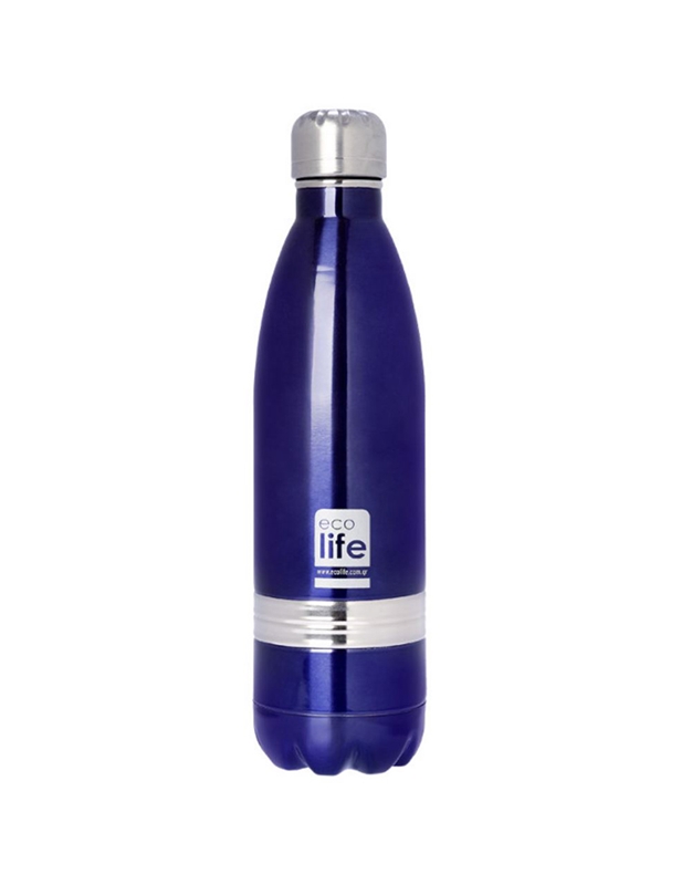 Θερμός Μπουκάλι Μεταλλικός Ανοξείδωτος Εcolife 750ml  (Μπλε Σκούρο)