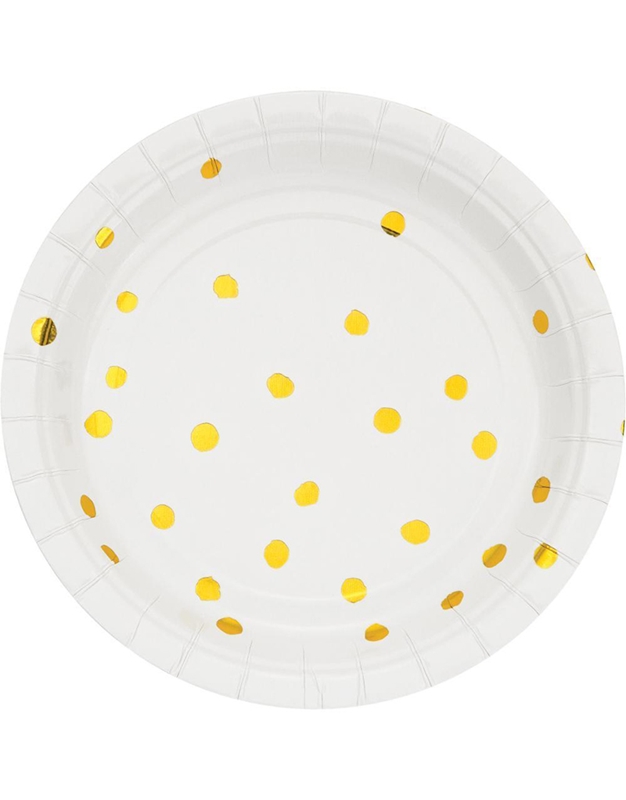 Πιάτα Mικρά White - Gold 17.78cm Creative Converting (8 τεμάχια)