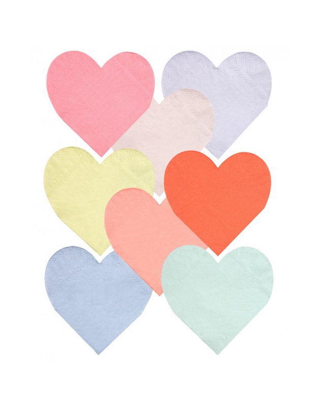 Χαρτοπετσέτες Μικρές Pastel Palette Heart Meri Meri (20 τεμάχια)